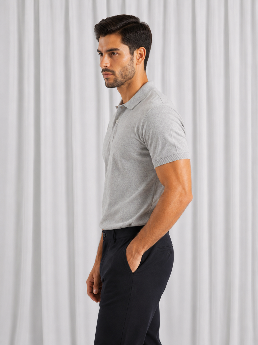 Grey Polo Shirt for Men