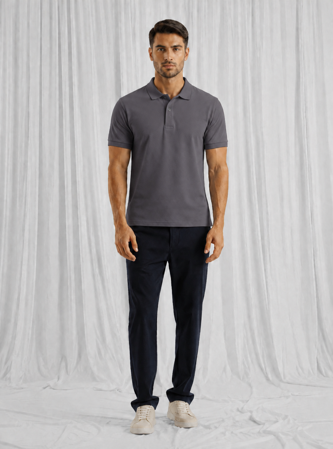 Charcoal Grey Polo Shirt for Men