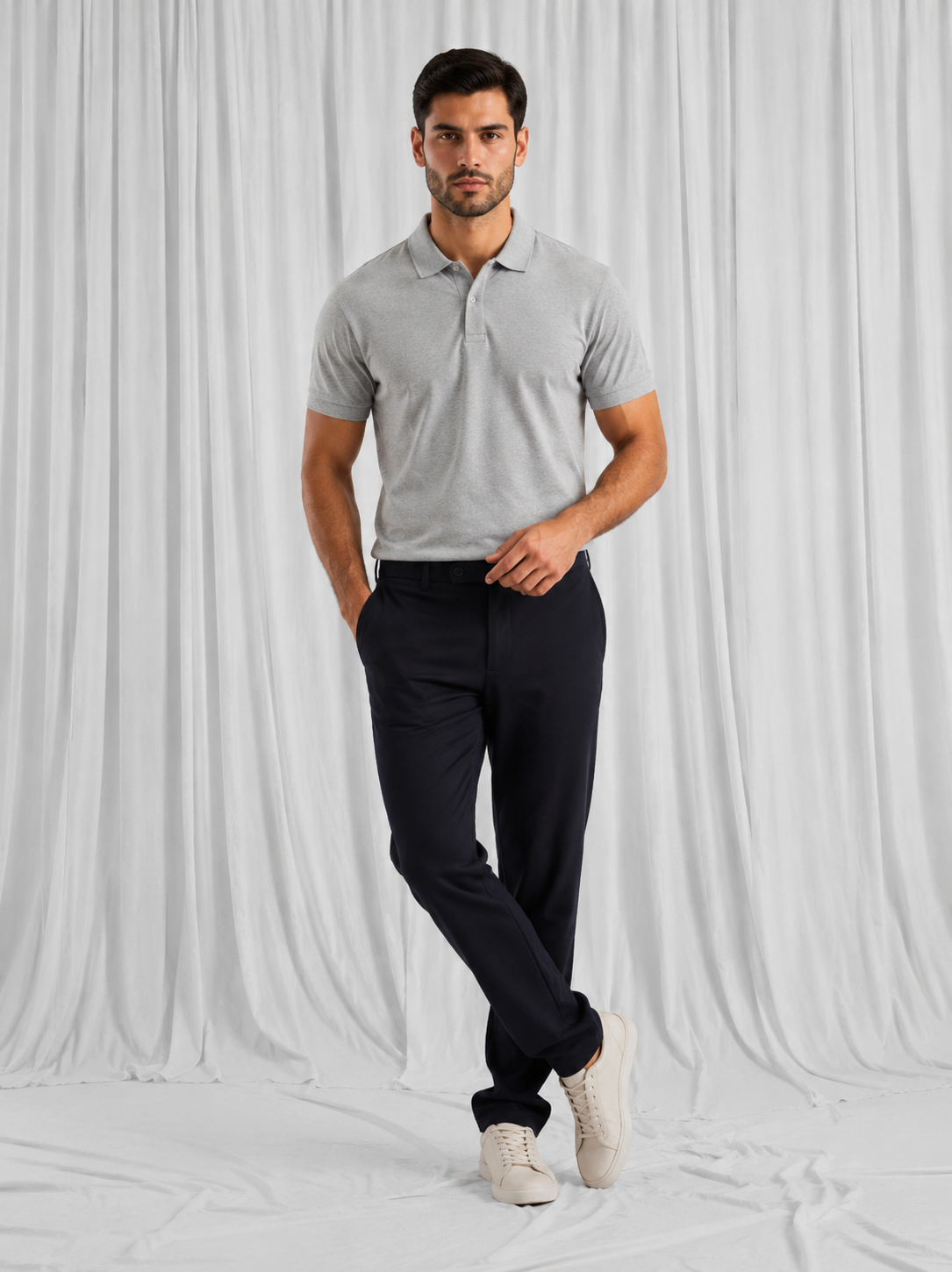 Grey Polo Shirt for Men