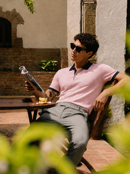 Pink & Navy Polo for Men