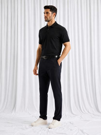 Jet Black Polo Shirt for Men