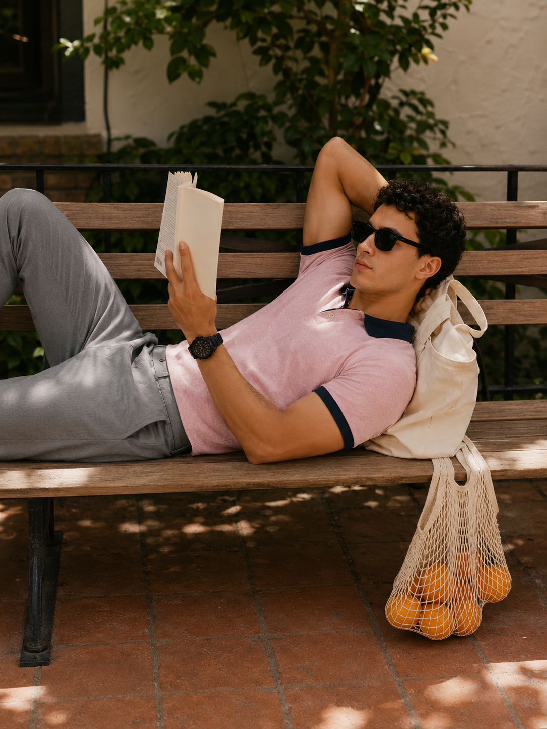Pink & Navy Polo for Men