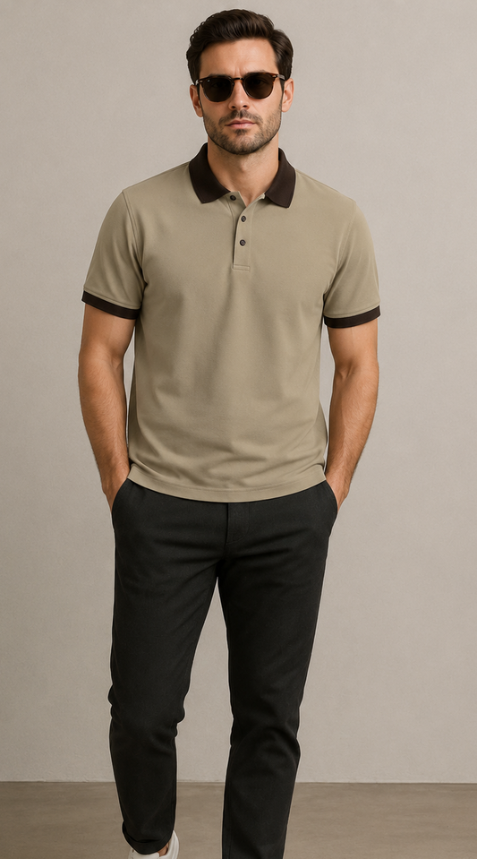 Khaki Polo Shirt for Men