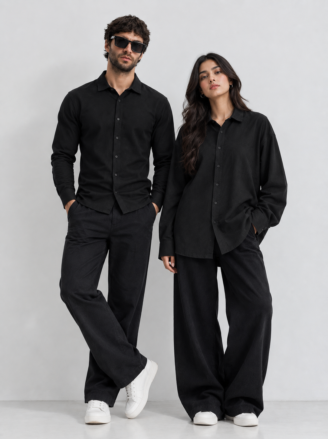 Black Knitted Shirt | Button-Down, Regular & Oversized Fit