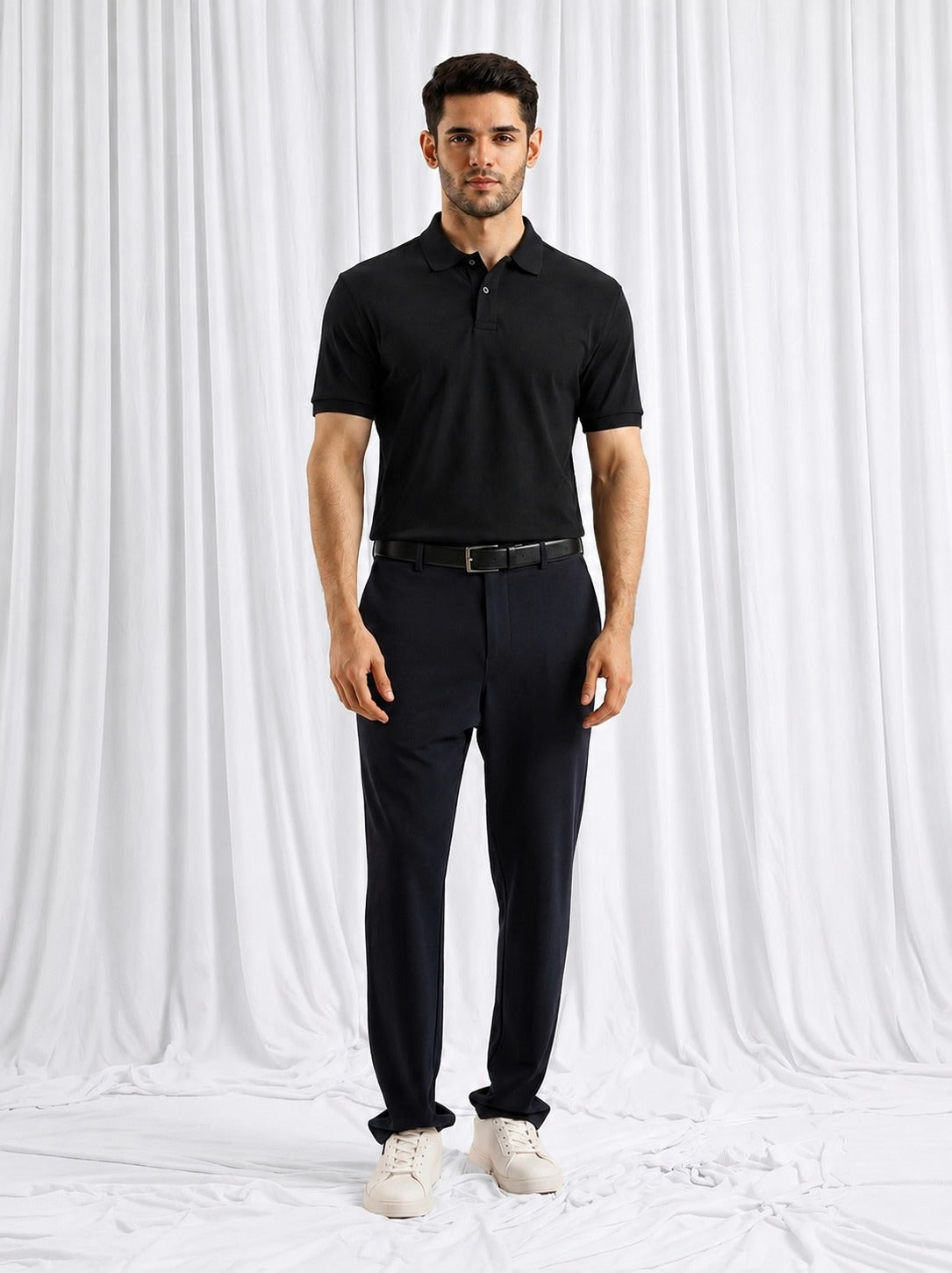 Jet Black Polo Shirt for Men