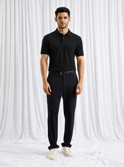 Jet Black Polo Shirt for Men