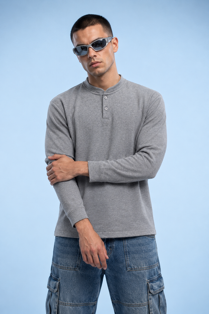Melange Grey Full Sleeve Sweatshirt - Unisex