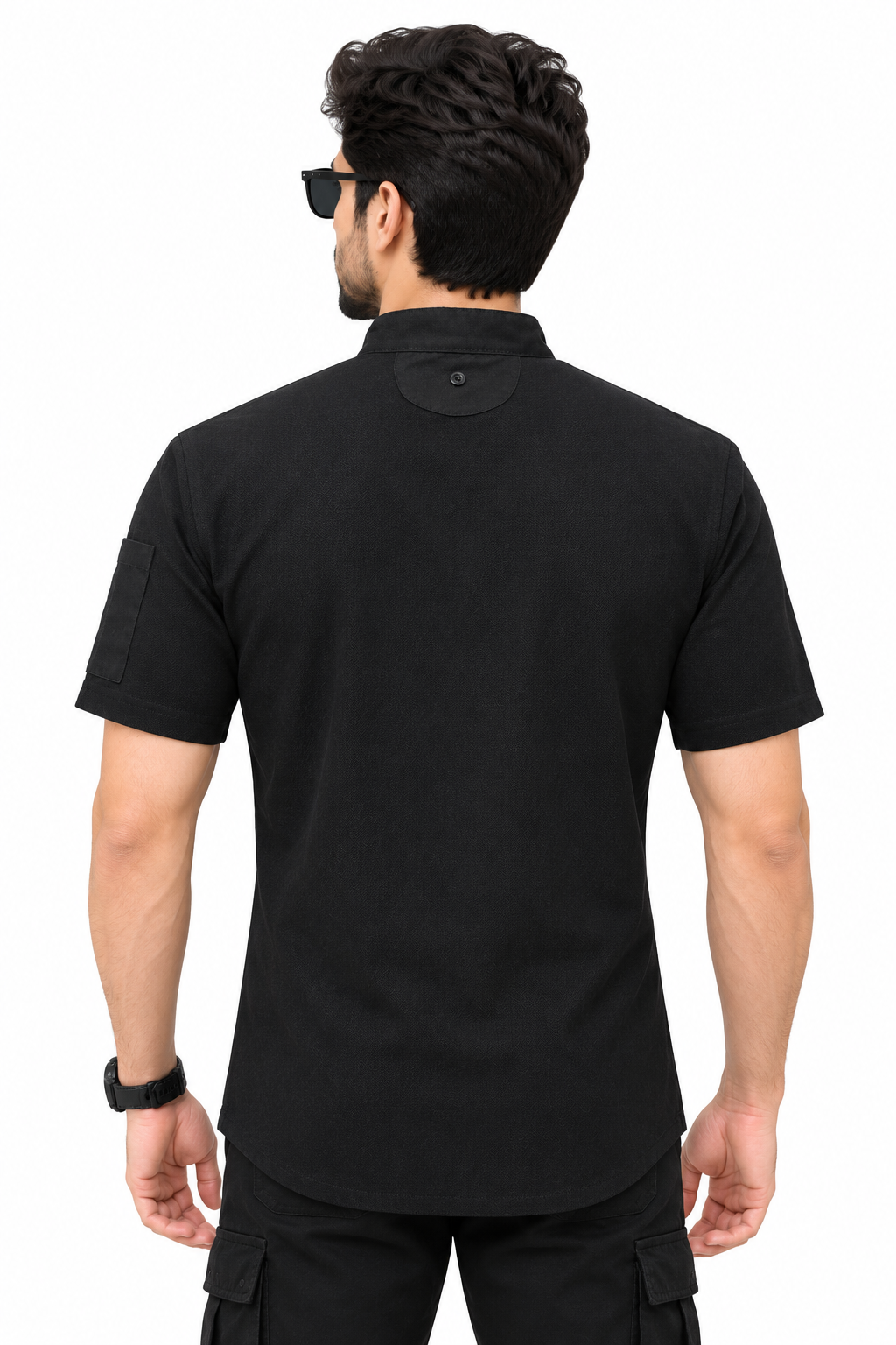 Premium Black Henley Polo